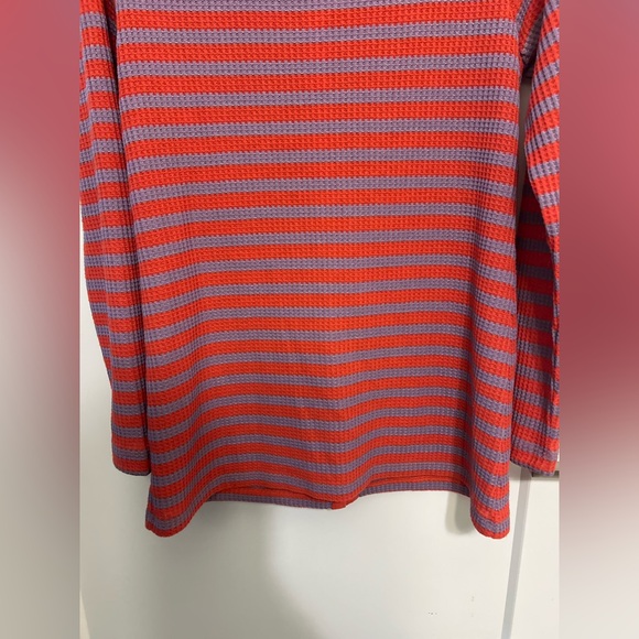 Like New Soft Surroundings Serene Button Collar Striped Knit Sweater - Picture 8 of 10